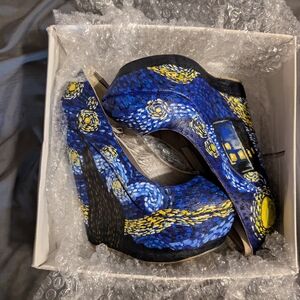 Blue and Yellow Artistic Women's Shoes